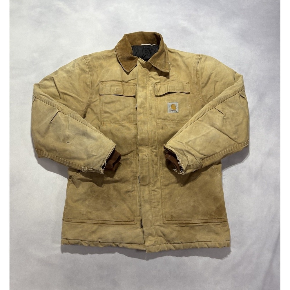Vintage Carhartt Arctic Chore Jacket CQ186 Men's Small Quilt Lined Tan Brown
